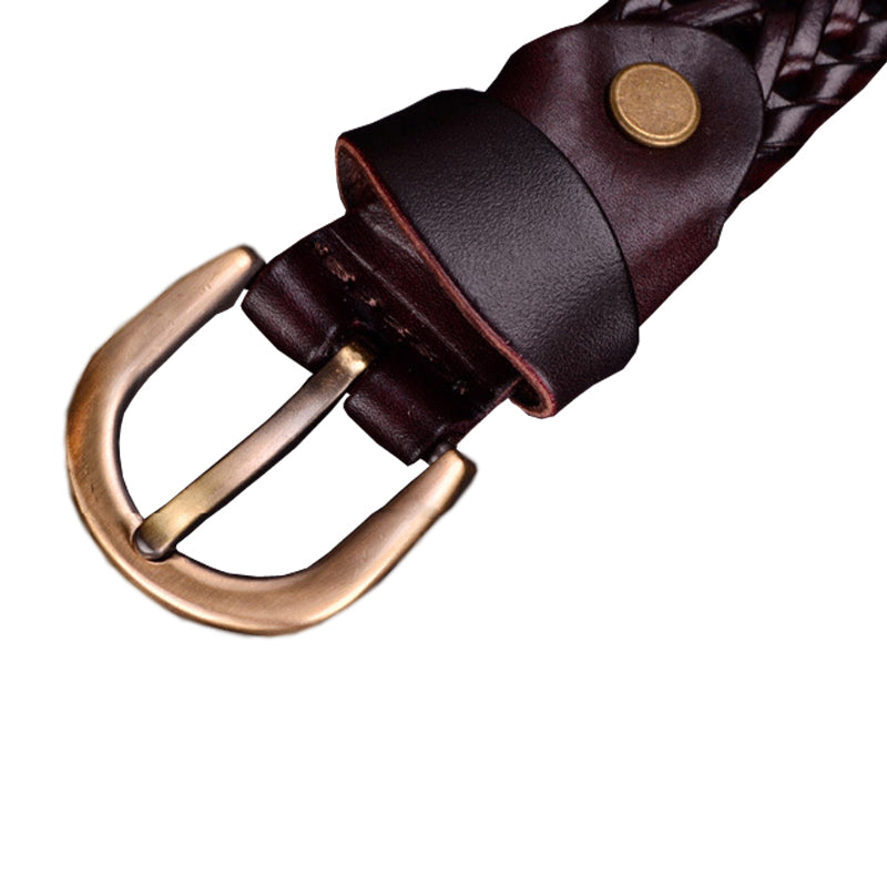 Ladies hand-woven leather belt