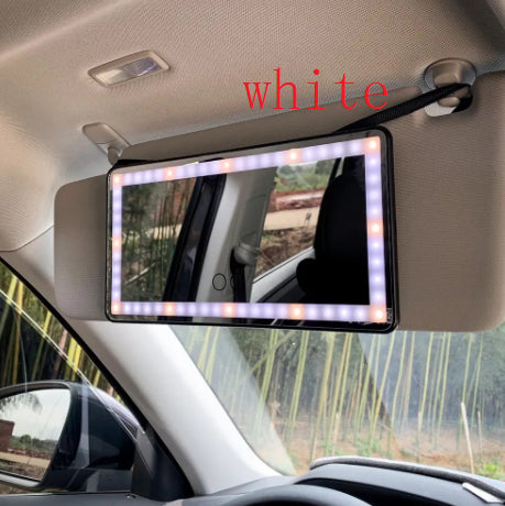 Miroir de maquillage lumineux portable pour voiture