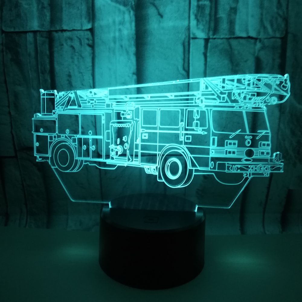 Fire truck 3D night light colorful touch color changing 3D light