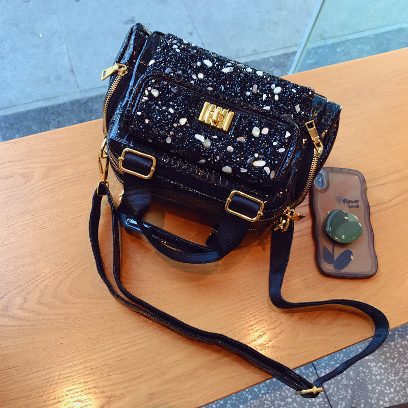 Sac à bandoulière portable polyvalent grande capacité pour femmes, style décontracté, motif diamant