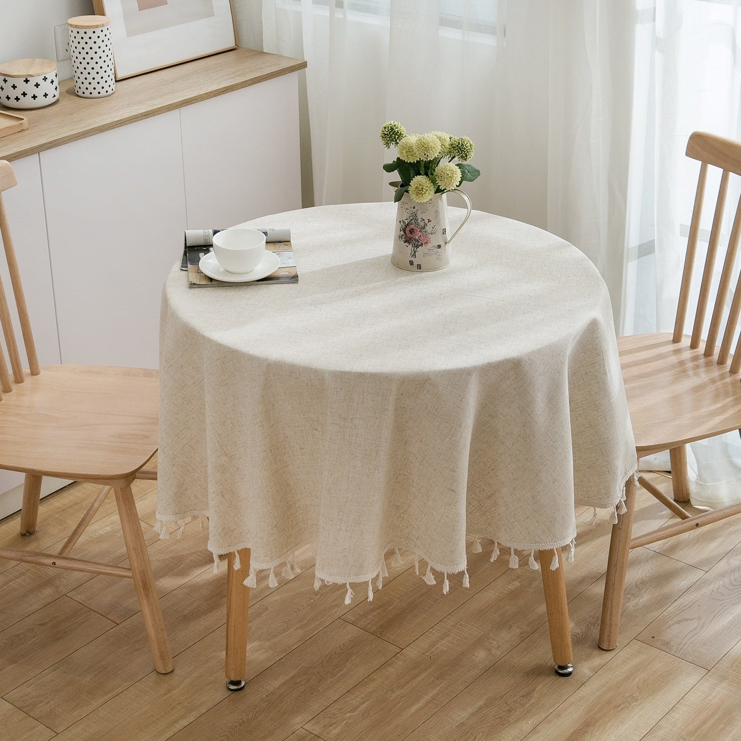 Solid Color Plain Round Tablecloth