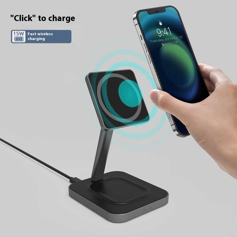 Desktop Phone Three-in-one Magnetic 15W Wireless Charger Bracket