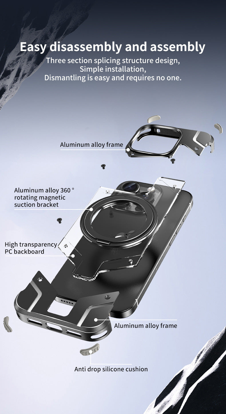 Magnetic Phone Case Metal Drop-resistant Protective Cover