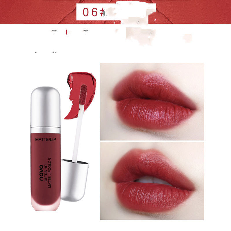 NOVO Crème Glacée Rouge à Lèvres Velours Mat Laque Liquide pour Étudiante