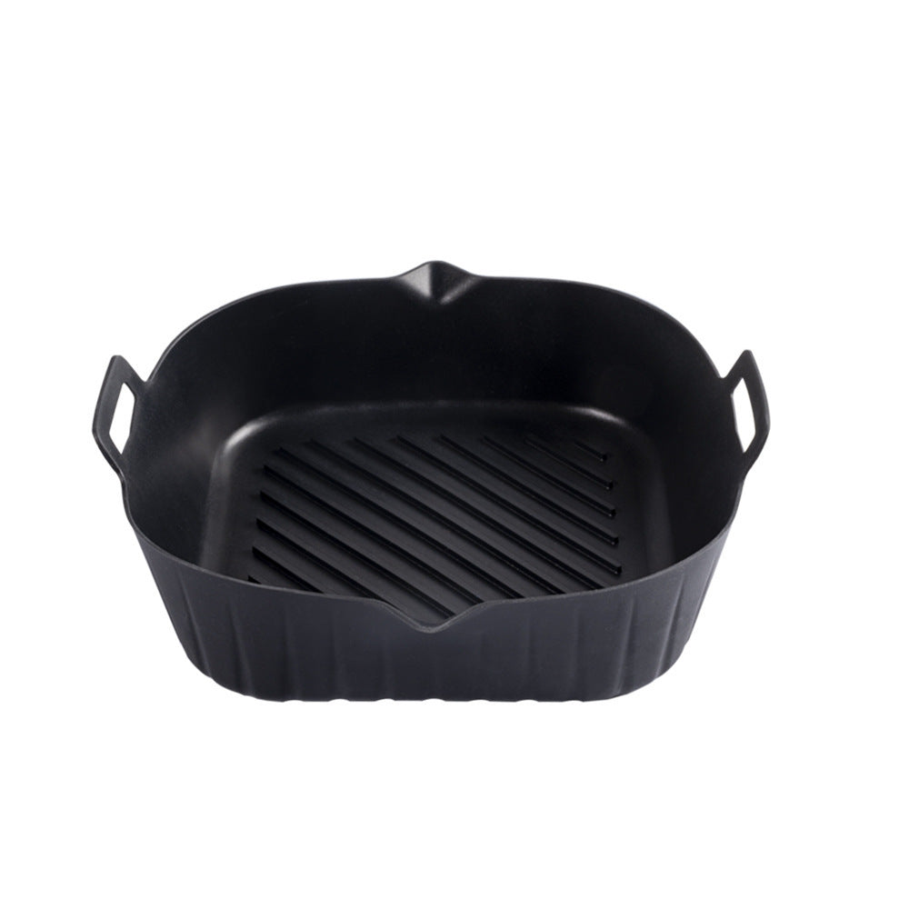 Bandeja de silicona para freidora de aire redonda y gruesa, plegable