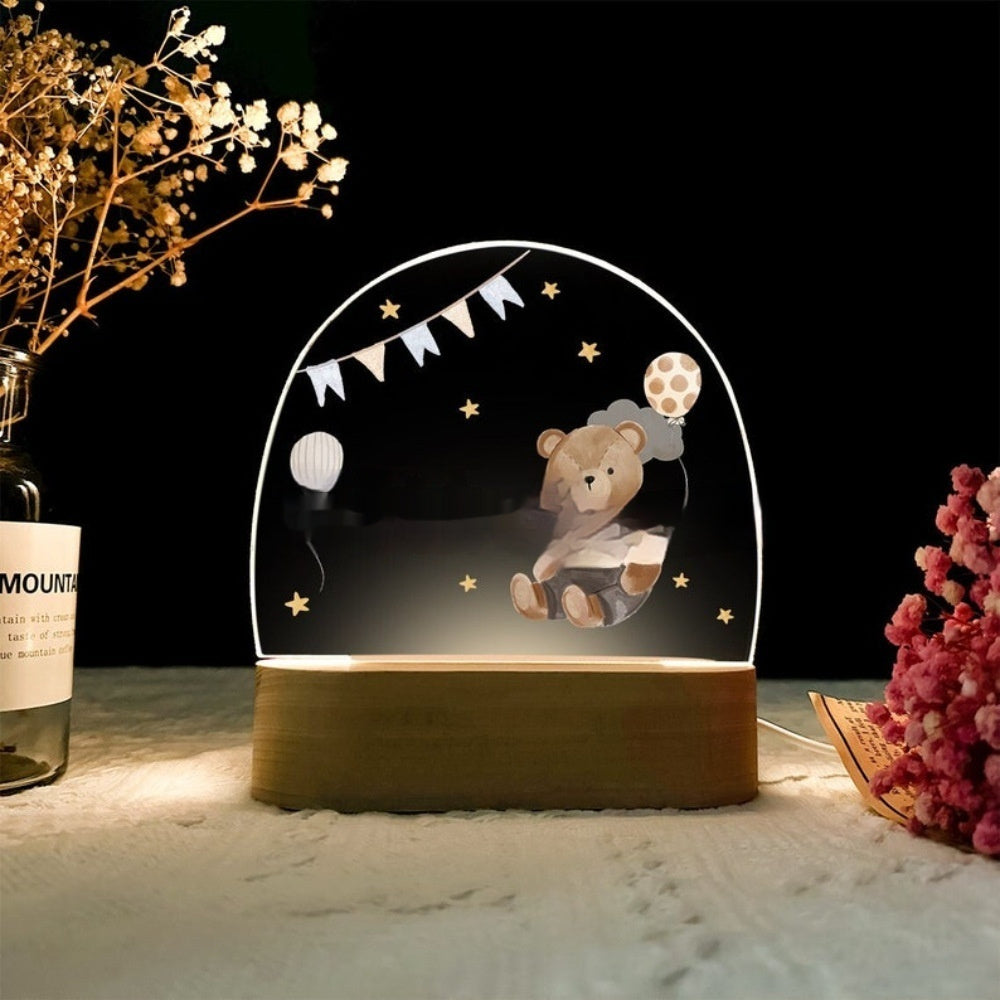 Acrylic 3D Small Night Lamp Giraffe Lion