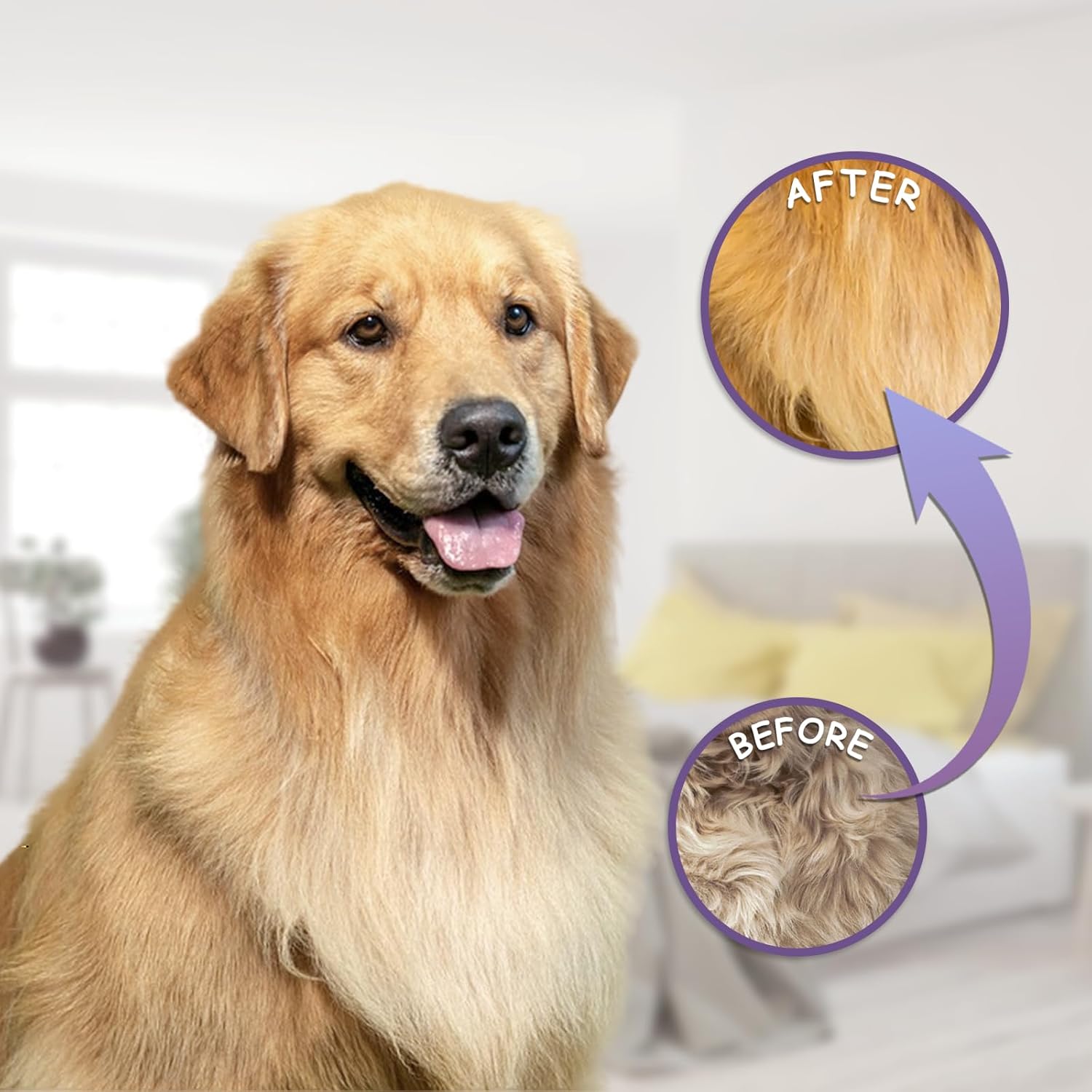 Detangling Pet Comb For Dog Cat Grooming Comb With Long Short Stainless Steel Teeth Safely Remove Knots Tangles For Healthy Shiny Coat Gentle Effective Detangling Tool For Pet Hair