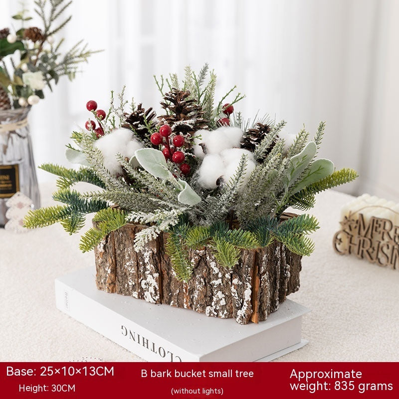 Décorations de Noël d'émulation de bureau Ornements d'arbre Bonsaï Ins Célébrité Internet Paquet Mise en page de vitrine
