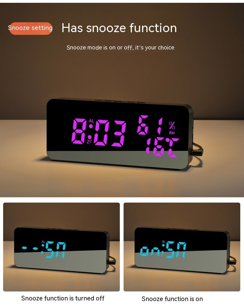 Miroir de charge créatif pour téléphone portable Horloge murale Alarme Rappel Vocal
