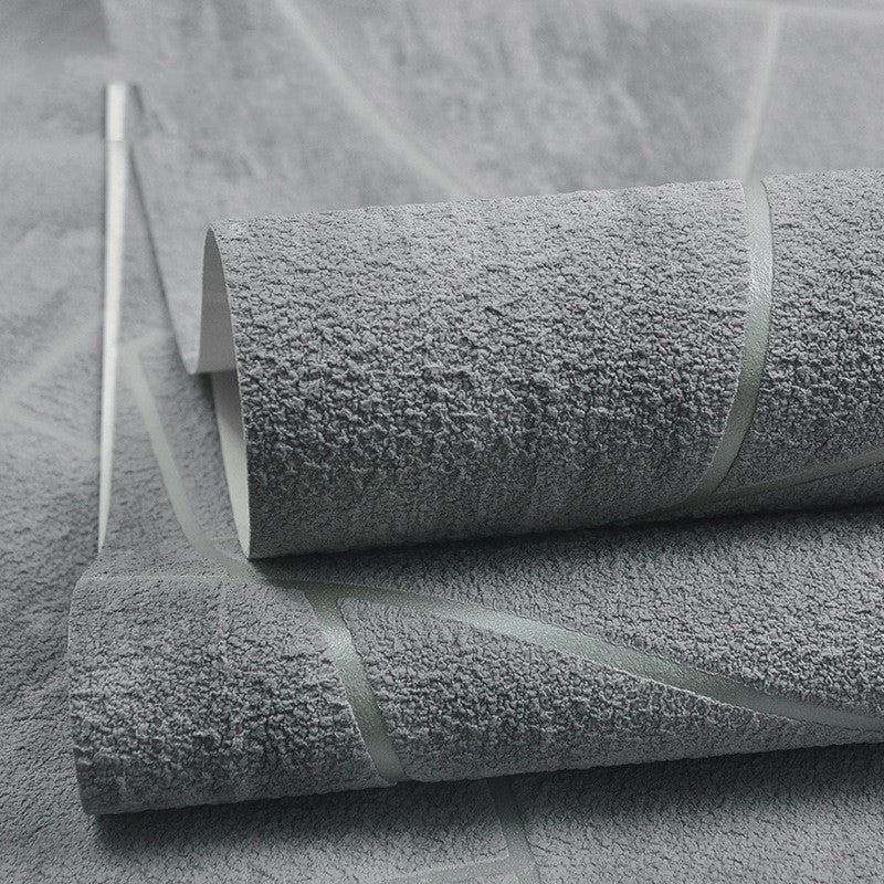 Gray Deerskin Velvet 3D Solid Geometric Wallpaper