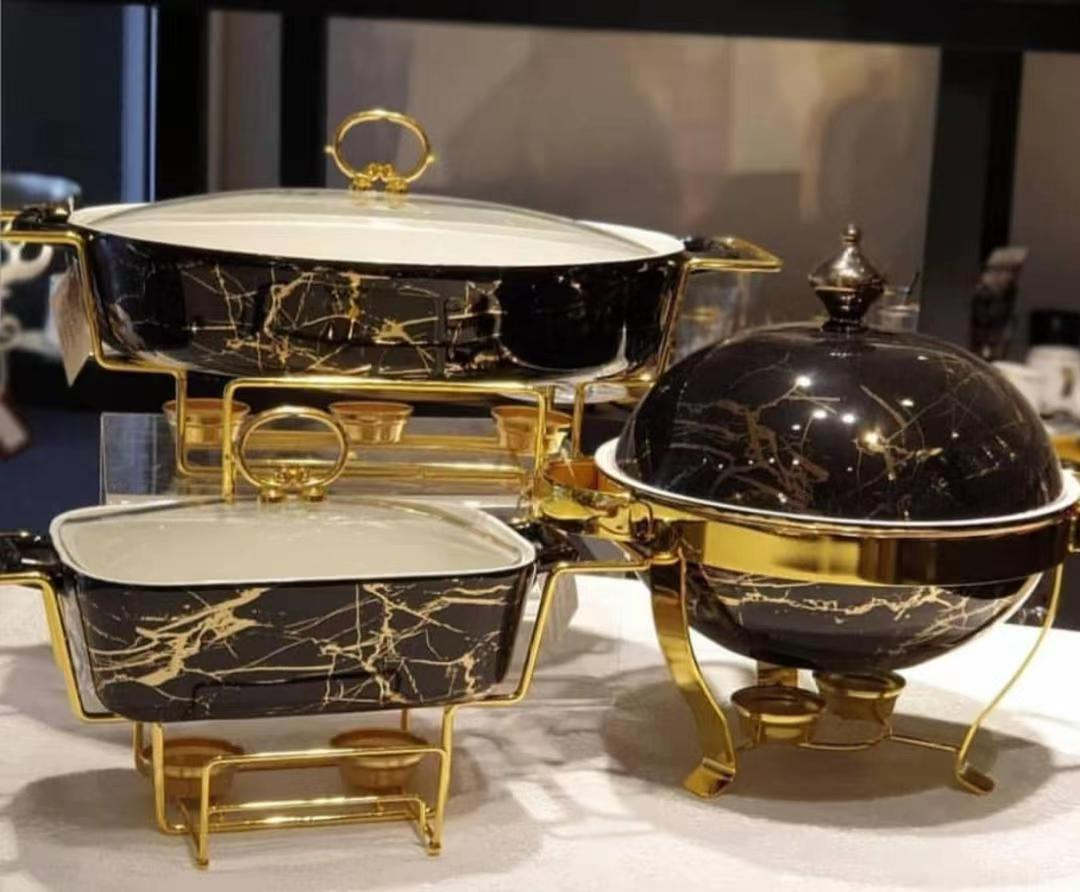 Olla de cerámica rectangular de doble asa, bandeja para hornear, vajilla, calor suave