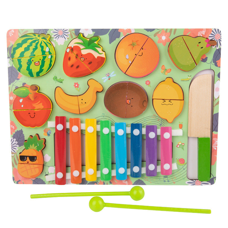 Accessoires de tableau d'activités bébé DIY Fruits Jeux Jouets en bois