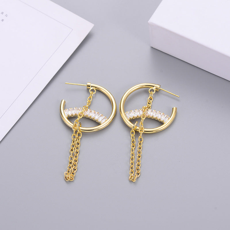 Boucles d'oreilles tendance, simples et texturées en métal
