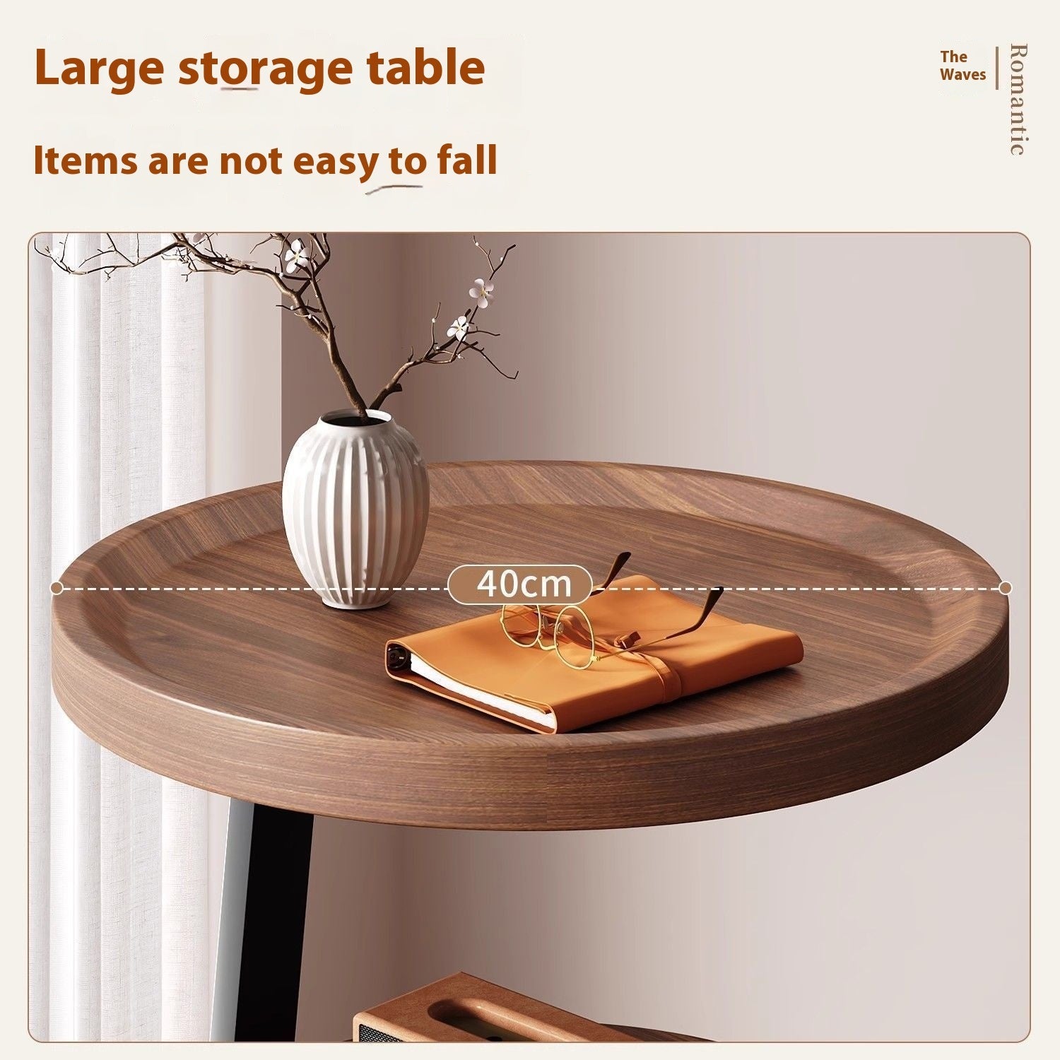 Mid Ancient Style Bedside Table Storage Rack With Multiple Layers