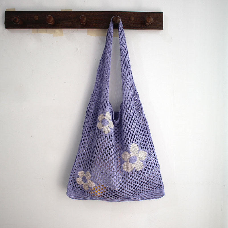 Sac de courses grande capacité Ins en maille tissée ajourée