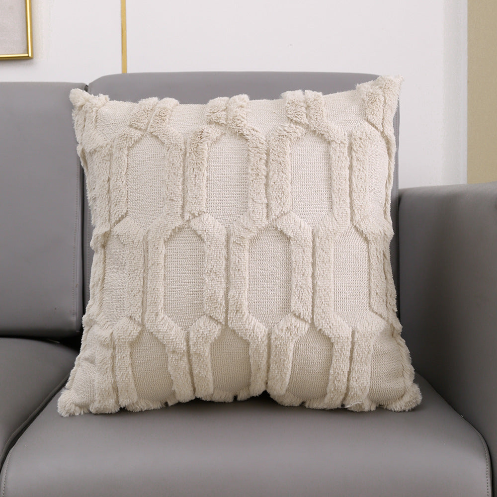 Classic Cover Plush Embroidered Lumbar Pillow Sofa Cushion Trend