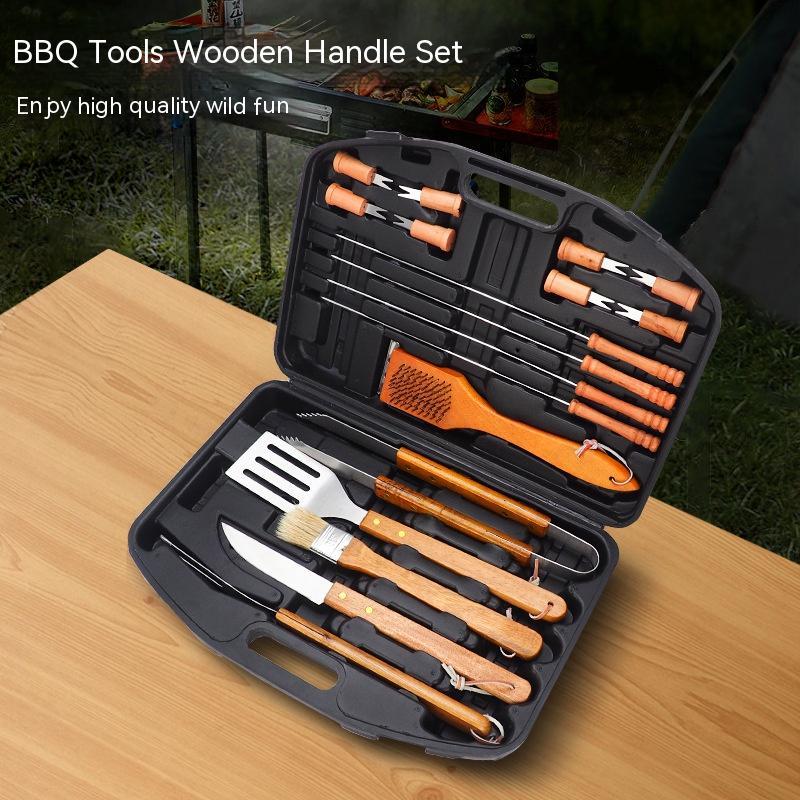 Stainless Steel Outdoor Wooden Handle Barbecue Tool Set