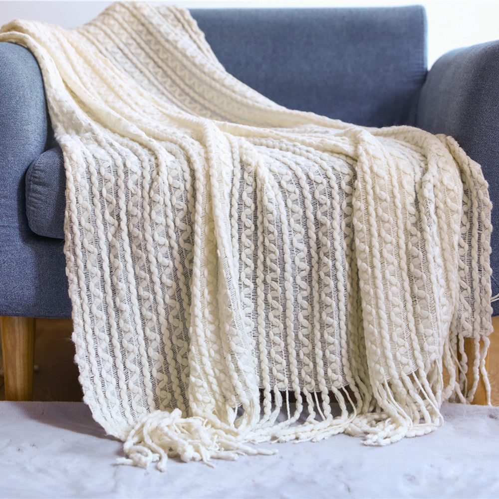 Sofa Towel Cover Cloth Tassel Wool Blanket Air Conditioning Blanket