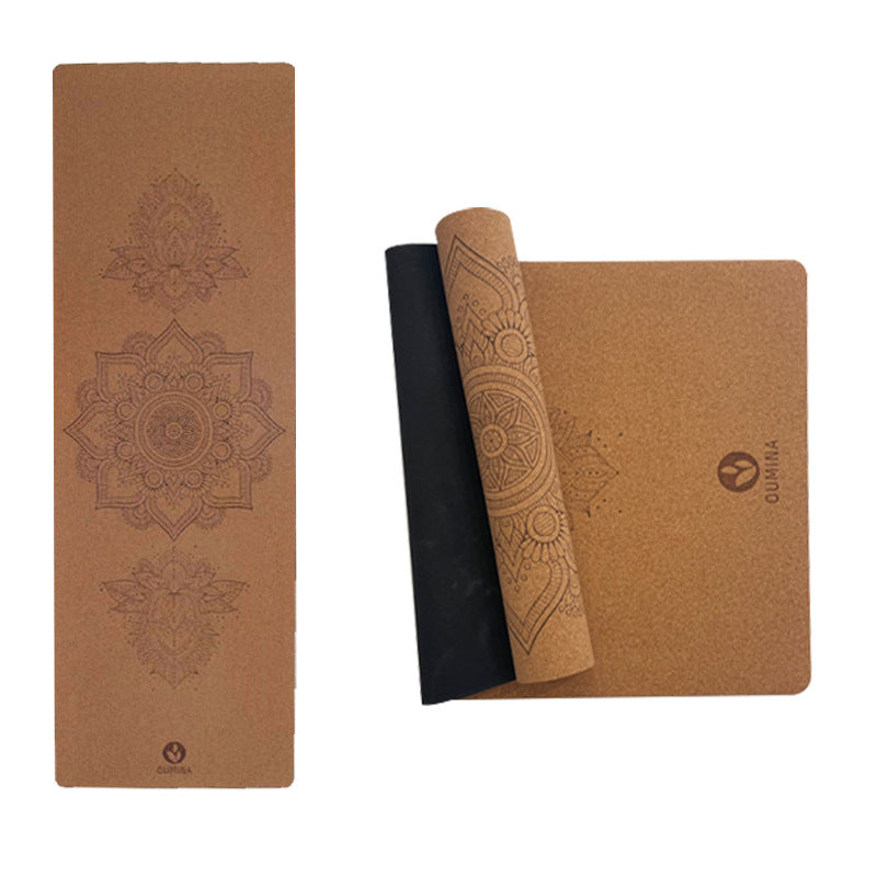Tapis de Yoga Imprimé Liège Sport Minceur Caoutchouc Naturel Antidérapant Yoga