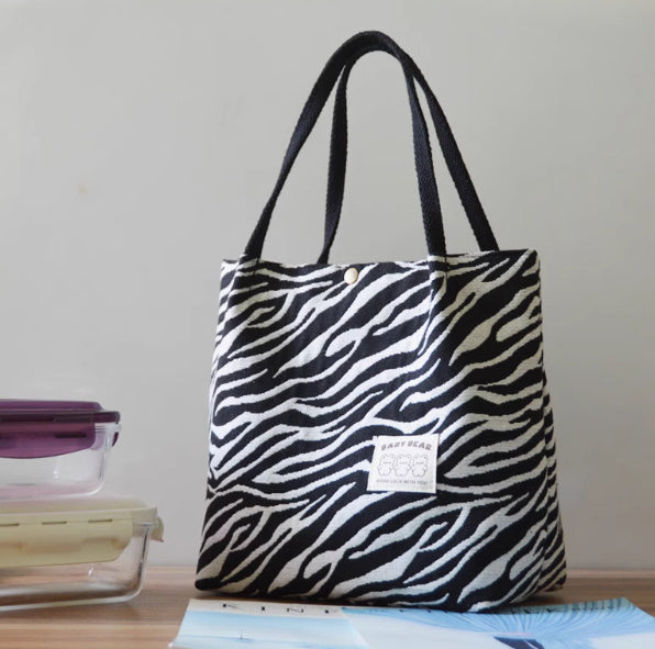 Large Capacity Minimalist Printed Canvas Tote Bag