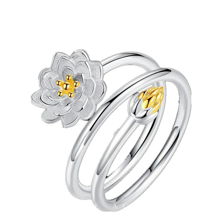 Fashion Simple And Creative Lotus Ring Female