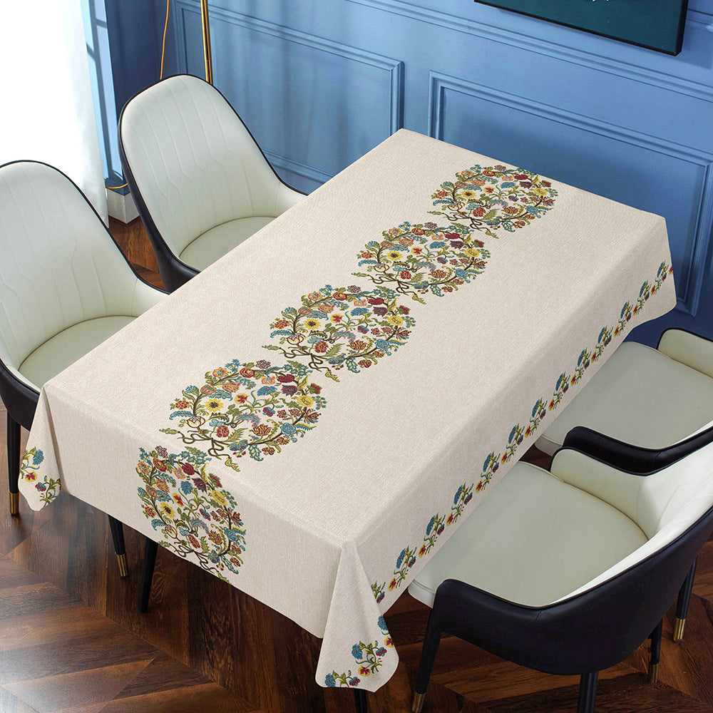 Non-slip Pvc Waterproof And Oil-proof Rectangular Coffee Table Tablecloth
