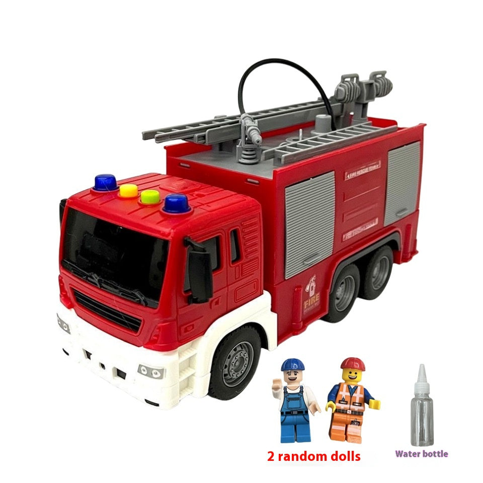 Aerial Ladder Fire Truck Toy Car Firemen Can Spray Water Recovery Vehicle