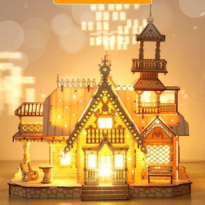 Wooden Assembled Decompression Toy Three-dimensional Model Ornaments