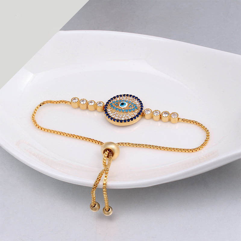 Fashion Eye Shape Zircon Enamel Bracelet
