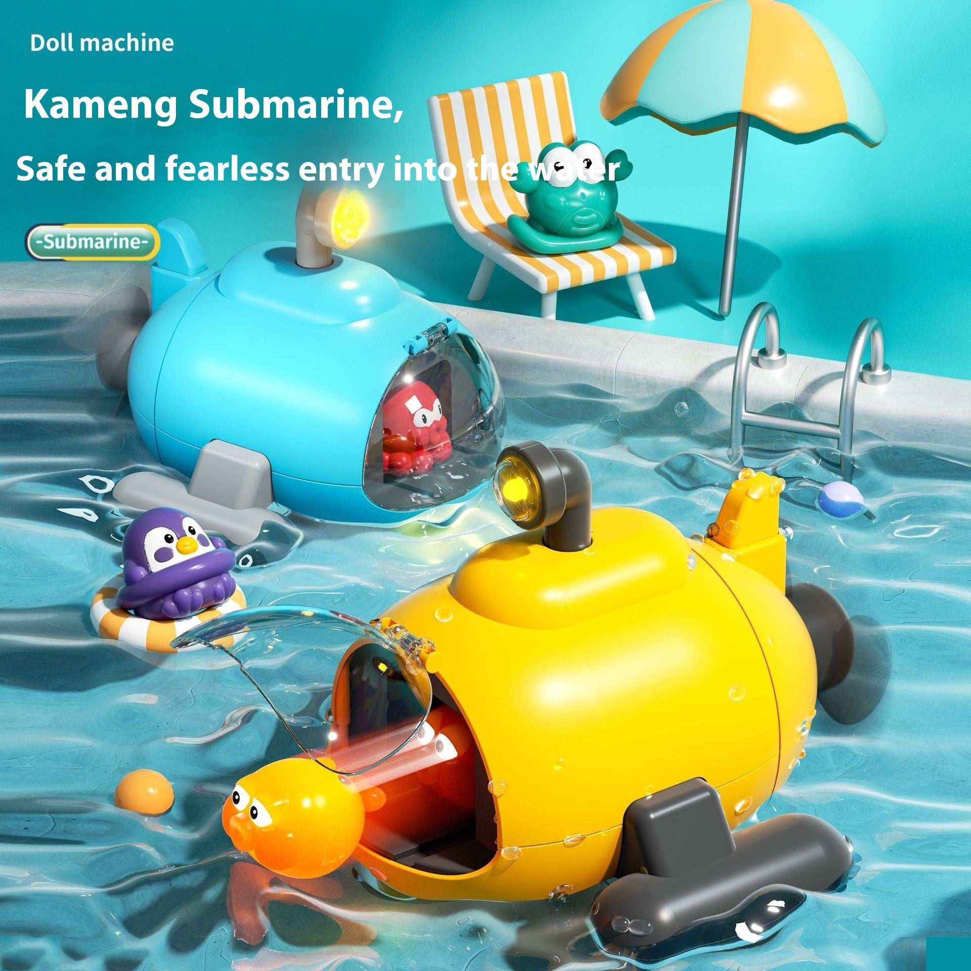 Jouets de Bain Sous-marin Catapulte Lumineux