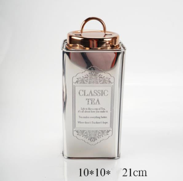 Boîtes de rangement en métal et verre pour café et thé, fournitures de cuisine, décoration de table