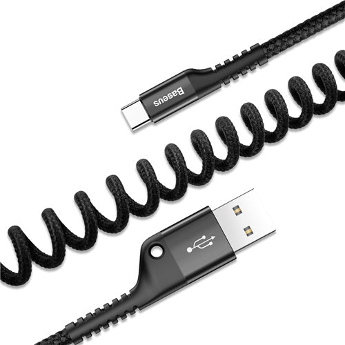 Câble de données spiralé USB-C pour voiture