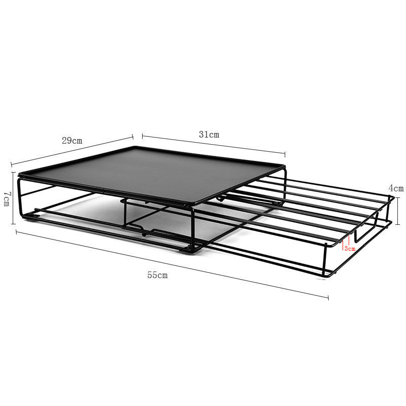 Wrought Iron American Coffee Machine Base Drawer Storage Box