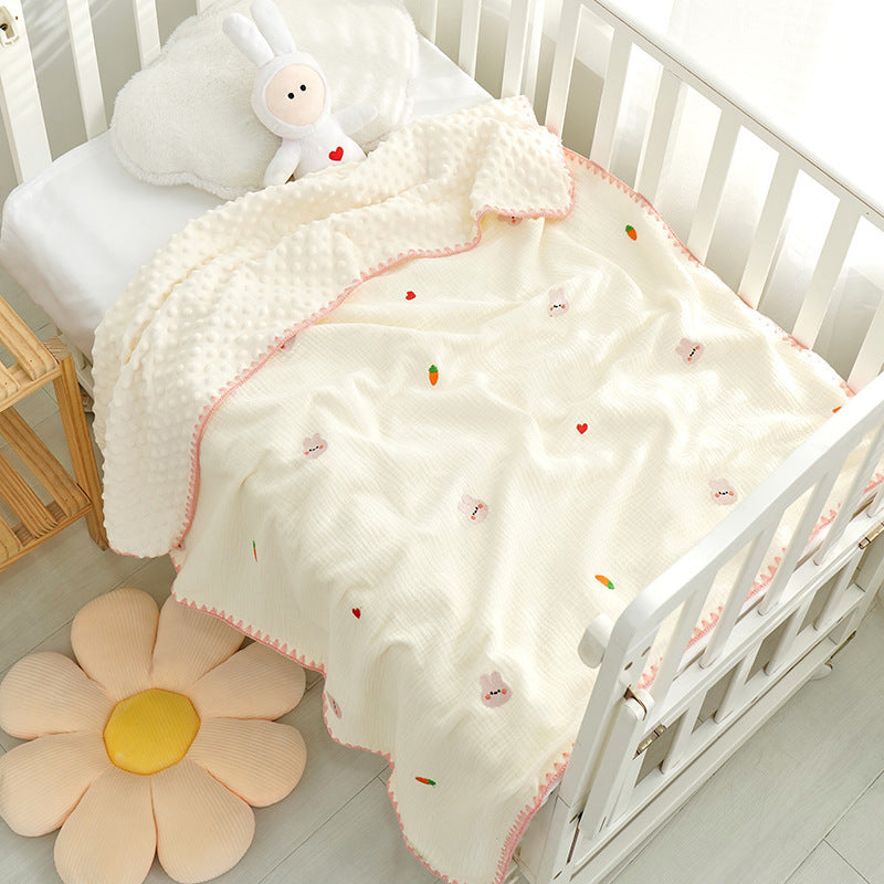 Doudou Couverture Bébé Couverture Crêpe Nouveau-né Couverture Apaisante