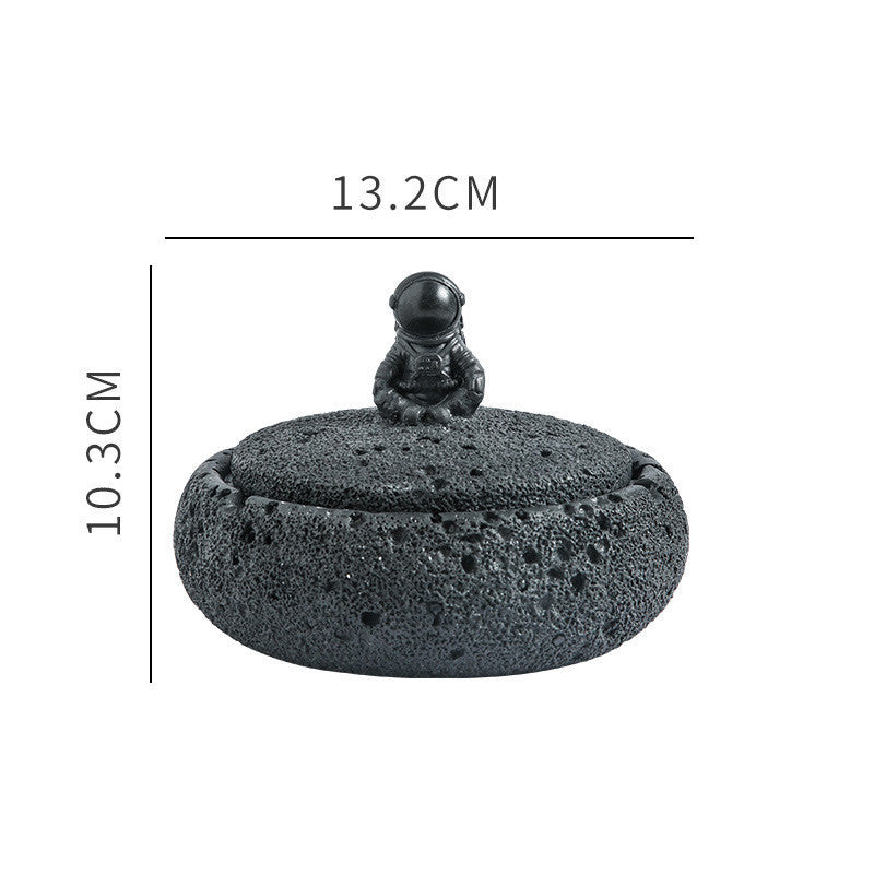 Cement Astronaut Ashtray With Cover Protection