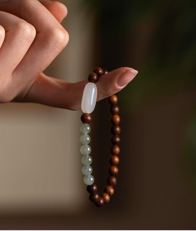 Nanmu Hand String Hetian Jade Bracelet Men's And Women's Accessories