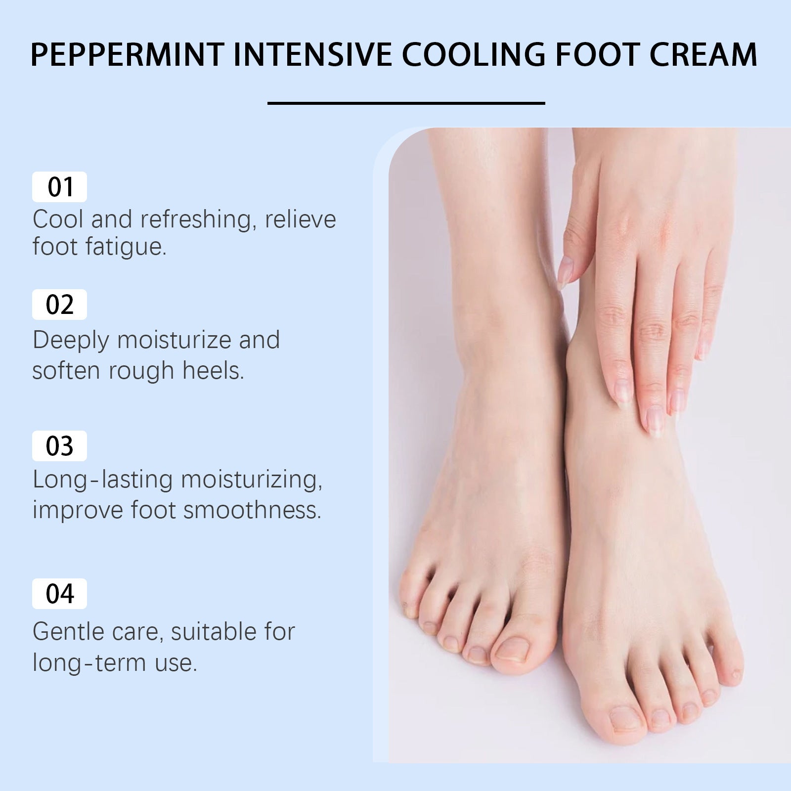 Crème fraîche et confortable pour les pieds