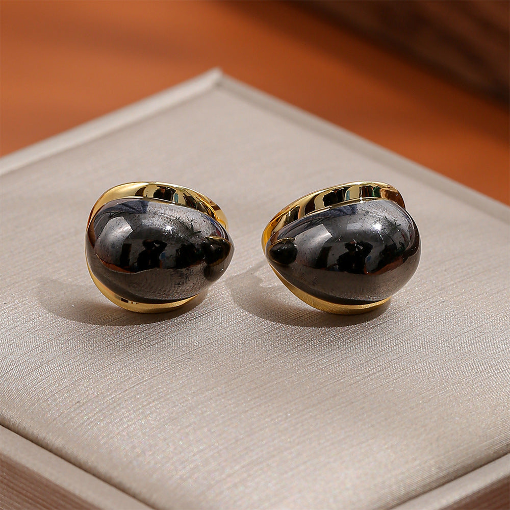 Boucles d'oreilles clous rétro françaises, boucles d'oreilles minimalistes mode, unisexe