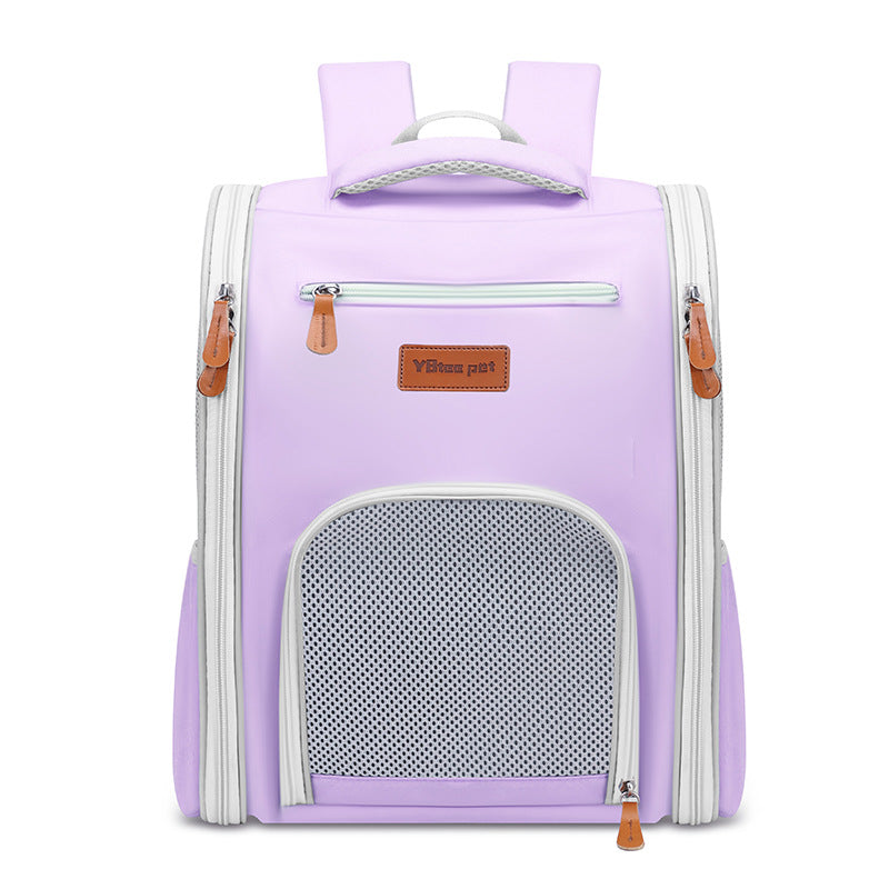 Sac de transport pour animaux à quatre côtés respirants pliable en tissu Oxford portable