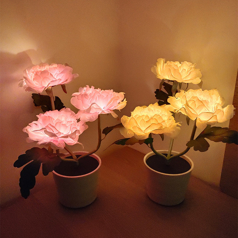 Simulated Peony Pot Planting Lamp