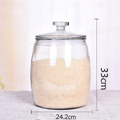 Bocal en verre épaissi pour thé, fruits secs, céréales et aliments médicinaux