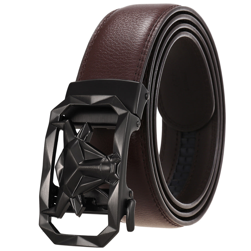 Ceinture en Cuir pour Hommes Boucle Automatique en Alliage