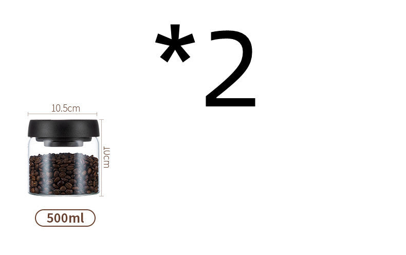 Vacuum Pumping Coffee Nut Glass Storage Jar