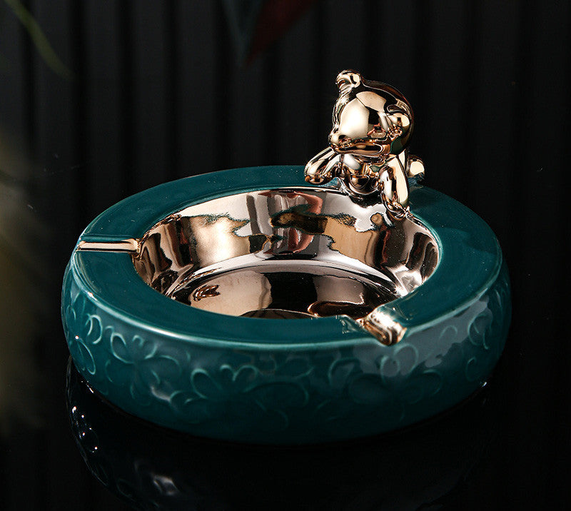 Ceramic Bear Ashtray, Light Luxury, Modern Creative Personality, KTV Hotel Office