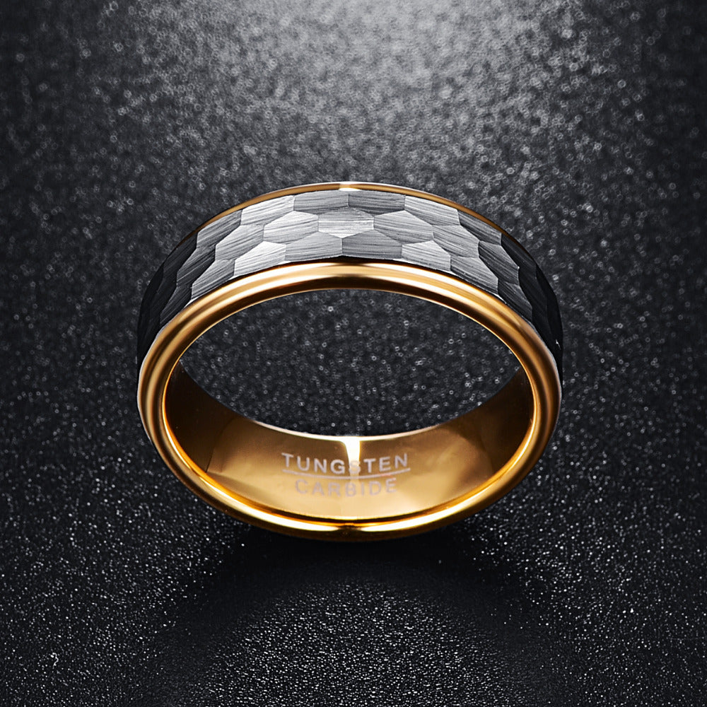 Bague en acier au tungstène personnalisée mode