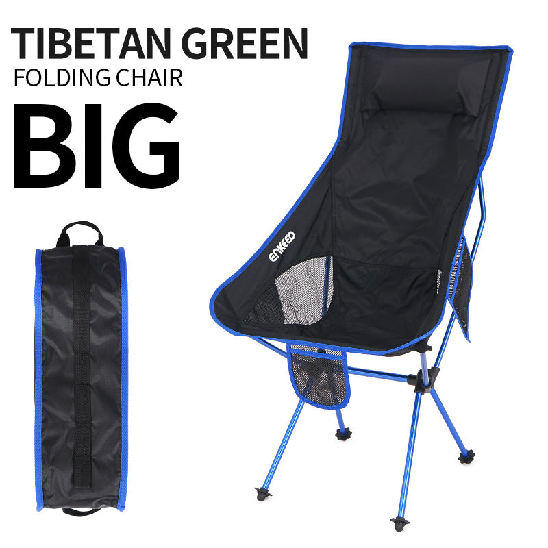 Chaise de lune rehaussée Grande chaise de pêche Chaise pliante Chaise de camping Chaise de dos Chaise de loisirs en alliage d'aluminium
