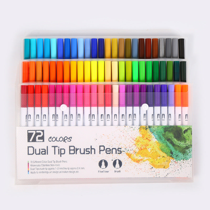 Ensemble de stylos aquarelle double-pointe Marqueurs de couleur Stylo à crochet doux pour peinture