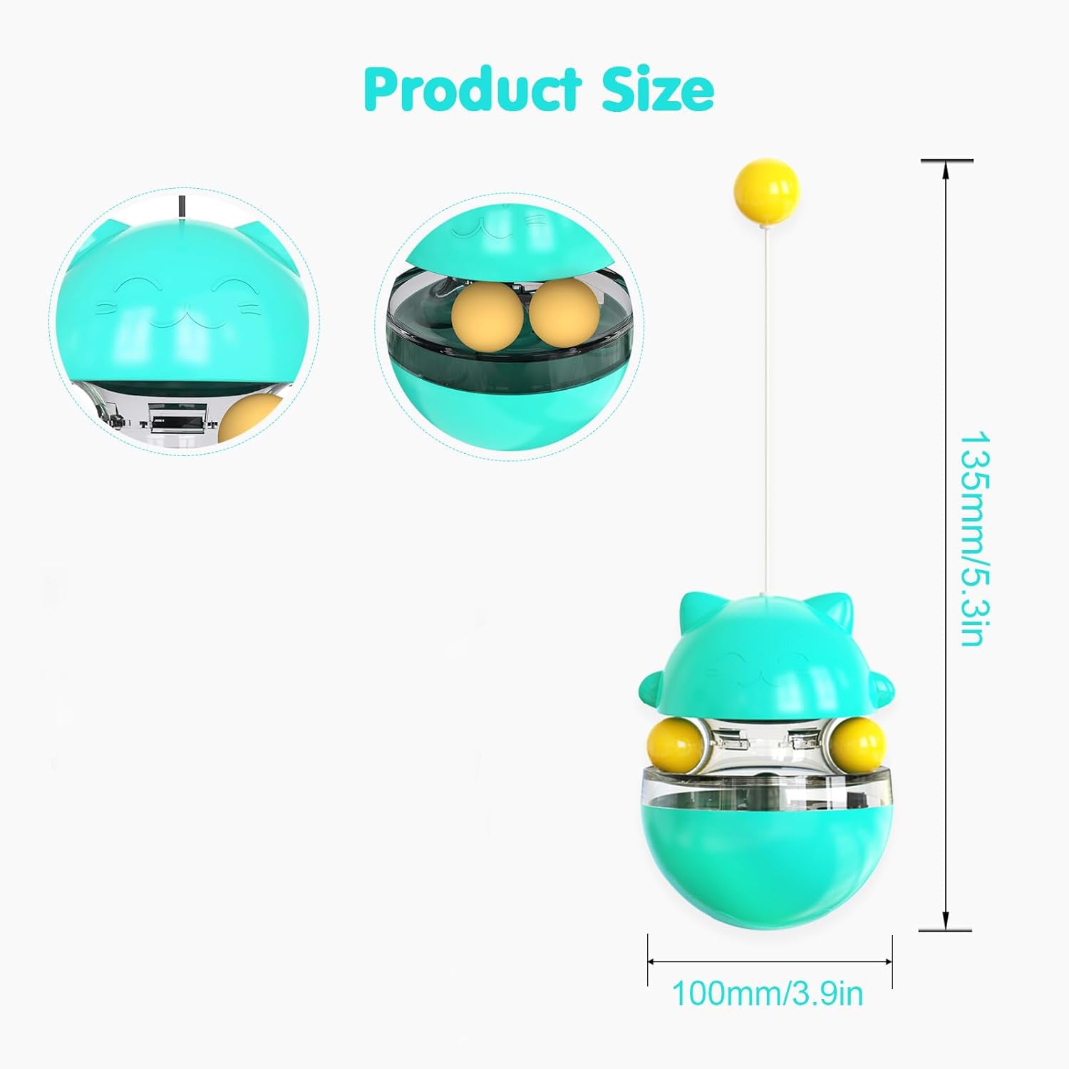 Jouet distributeur de friandises interactif pour chat - Jouet distributeur culbuto pour l'entraînement du QI et la stimulation mentale