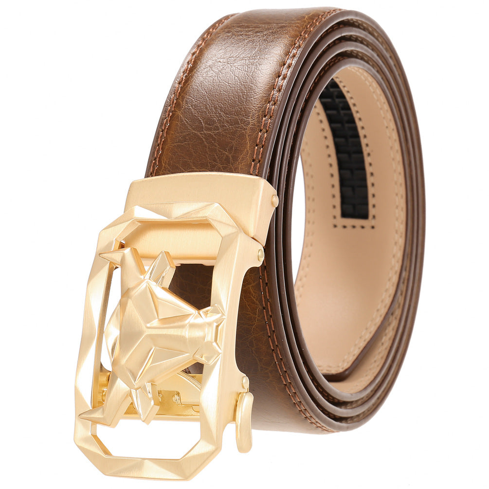 Ceinture en Cuir pour Hommes Boucle Automatique en Alliage