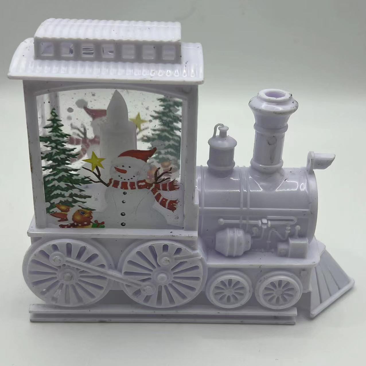 Veilleuses lumineuses en plastique sur le thème du train rétro avec LED de Noël